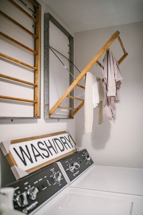 Check out this Round Up of Drying Racks for Laundry Room, Galvanized Wall Mount Drying Racks for Farmhouse Home Style Laundry Room Diy Drying Rack, Diy Clothes Drying Rack, Collapsible Wall, Wall Drying Rack, Diy Pool Ideas, Laundry Room Drying Rack, Wall Mounted Drying Rack, Laundry Rack, Laundry Room Renovation