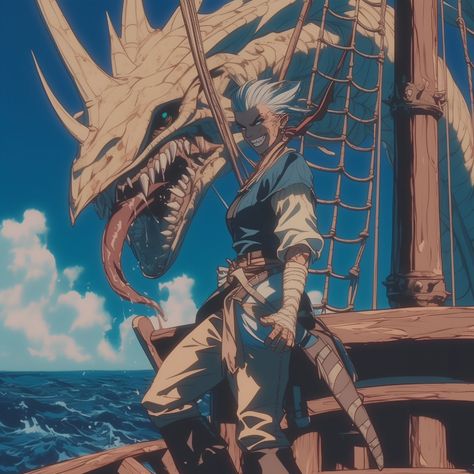 --Pirates of the Dark Seas-- Wanna see yourself in this style? Feel free to message me for more info 😁 #fy #fyp #bflyzone #pirate #animeedits #anime #concept #conceptart #90saesthetic #90s Pirate Concept Art, Pirates Art, Sky Pirate, Anime Pirate, Dark Fiction, Black Anime Guy, Pirate Art, Japanese Artwork, Fantasy Pictures