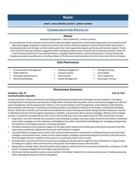 Communication Specialist Resume: Samples & How to Guide for 2020 Communication Resume, Office Assistant Resume, Resume Summary Examples, Communication Specialist, Professional Resume Examples, Team Leadership, Accounting Jobs, Job Resume Examples, Resume Summary