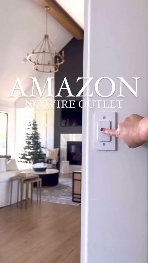 Amazon No Wire Switch! Shop by heading my Amazon Storefront or comment shop This is the coolest gadget! Especially with holidays coming up, this is so handy for your Christmas tree or even just a lamp! You can easily magnet it to the refrigerator or you can mount it to the wall! I used command strips, but it does come with mounting dots or screws if you wanted to attach it more permanently to the wall! It has a really far range and works so great! I love that you can remove the remote from the s Broadmoor House, Remote Light Switch, Woodworking Jobs, Amazon Christmas, Indoor Lamp, Amazon Storefront, Command Strips, Adapter Plug, Christmas House