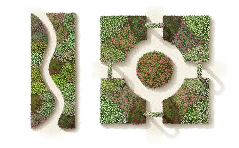 Garden Design Magazine on Behance Pond Top View, Garden Top View, Park Floor Plan, Public Garden Architecture, Garden Illustrations, Architecture Symbols, Urban Ideas, Building Design Plan, Roof Garden Design