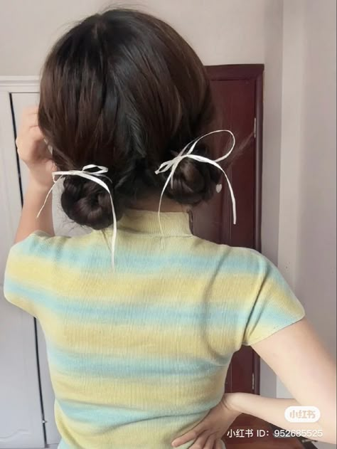 Ribbon Hairstyle, Hair Arrange, Kawaii Hairstyles, Hairstyles For Layered Hair, Chinese Hairstyle, Ribbon Hair, Hair Follicle, Korean Hairstyle, Layered Hair