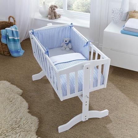 Clair de Lune Barley Bebe Blue Crib 2 Piece Quilt with Bumper Set Baby Rocking Crib, Rocking Crib, Blue Crib, Grey Crib, Baby Doll Bed, Cot Bumper, Baby Cradle, Doll Beds, Crib Sets