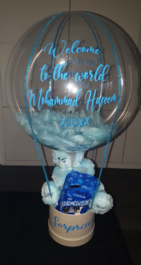 💙Welcome Muhammad Haseem to the World💙 with this cute Hot Air Balloon! #welcometotheworld #hotairballoongift #handmade #personalised #babygiftideas #artisticflair Hot Air Balloon Gift, Cute Hot Air Balloon, Balloon Gift, Air Balloons, Welcome To The World, Hot Air Balloon, Air Balloon, Hot Air, To The World