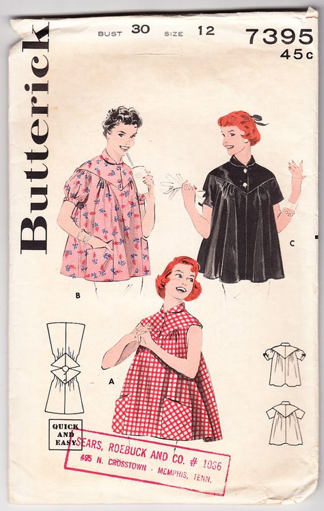 Womenswear Maternity Blouse Pattern, Maternity Patterns, Butterick Patterns Vintage, Vintage Maternity, 1950s Sewing Patterns, Butterick Pattern, Tin Roof, Paper Sewing Patterns, Butterick Sewing Pattern