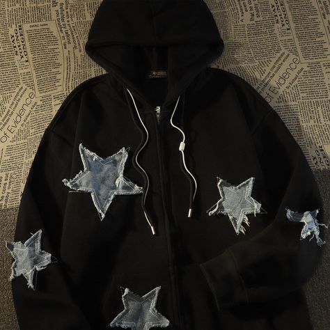 Smarter Shopping, Better Living! Aliexpress.com Star Cardigan, Retro Patch, Star Hoodie, Korean Jeans, Sweatshirt Y2k, Mens Cardigan Sweater, Suits Clothing, Y2k Clothes, Mens Sweatshirts Hoodie