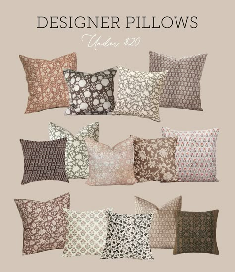 Affordable Designer Throw Pillows under $20 - Jenna Sue Design Living Room Styling Ideas, Patterned Pillows, Jenna Sue Design, Grey Couch, Grey Couch Living Room, Jenna Sue, Pillow Combos, Throw Pillows Living Room, Living Room Styles