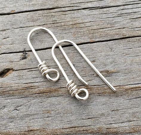 Sterling Silver Ear Wires Handmade Sterling Silver Jewelry | Etsy Jewelry Tips, Wholesale Silver Jewelry, Jewelry Hand, Wire Work Jewelry, Sterling Silver Jewelry Handmade, Handmade Wire Jewelry, Sterling Jewelry, Ear Rings, Wrapped Jewelry