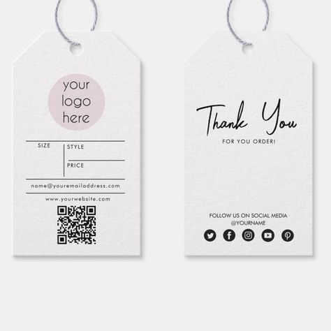 Business Logo Hang Tag Price Clothing Swing Tags - Clothing Label Code Clothing, Tag Cloud, Logo Hand, Birthday Card Craft, Gift Business, Hand Logo, Thank You Messages, Clothing Tags, Price Tags