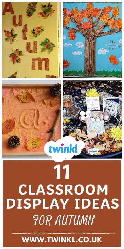 11 Classroom Display Ideas for Autumn Autumn Classroom Display, Autumn Display Boards Nursery, Autumn Display Eyfs, Classroom Decor Autumn, Autumn Display Boards, Autumn Classroom Decorations, Classroom Display Ideas, Math Decorations, Notice Board Decoration