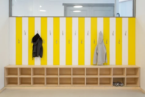 Bermondsey Community Nursery — Nicholas Kirk Architects Locker Designs, School Interior, Dance School, Learning Spaces, Head Start, Kid Spaces, Childcare, Lockers, Architects