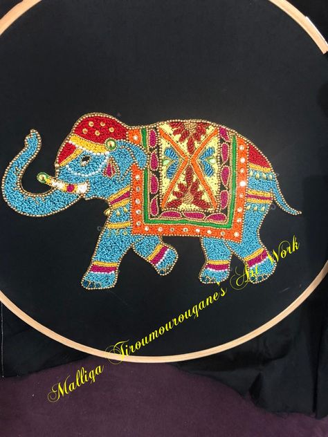 Elephant Drawing For Embroidery, French Knot Design, Peacock Embroidery Designs, Aari Design, Hand Work Design, New Embroidery Designs, Cutwork Blouse Designs, Embroidery On Kurtis, Jewelry Design Drawing