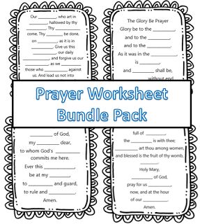 Little Miss Catechist: Prayer Pack Bundle! Great for CCD, Sunday School, and Catechism, Kindergarten, 1st Grade, 2nd Grade, and 3rd Grade! Includes the Our Father, Hail Mary, Glory Be, and Guardian Angel Prayer! 2nd Grade Ccd Activities, Glory Be Prayer, Ccd Crafts, Ccd Activities, Religion Activities, Christian Activities, Catholic Education, Sunday School Kids, My Prayer