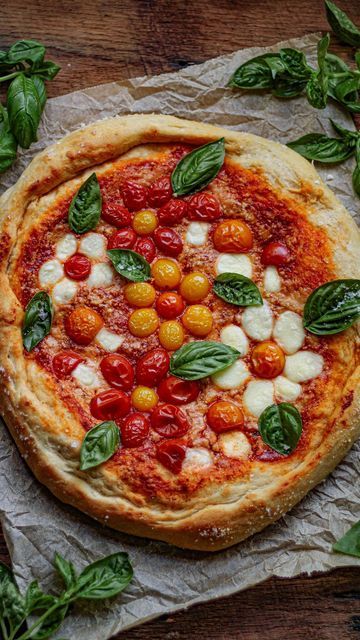 Must Love Herbs - Lauren May on Instagram: "Pizza night? Yes, please! This “Merry Margarita” pizza is topped with cherry tomatoes, mozzarella, parmesan and basil. I used the tomatoes and mozzarella to make flowers and mushrooms!I created this pizza dough from modifying my focaccia recipe. Which means it’s fluffy, soft, and packed full of flavor.

2 1/4 teaspoons instant yeast (or 1 standard packet)
1 1/2 teaspoons sugar
3/4 cup warm water 
2 + cups of flour
1 teaspoons kosher salt (+ more for topping)
1/4 cup olive oil (+ more for greasing)
Combine the yeast, sugar and warm water in a bowl. Stir gently and set aside. Allow the yeast to rest and become frothy (around 15 minutes). While the yeast is resting begin on the flour mixture. 
To your mixing bowl (stand mixer fitted with dough hook Merry Margarita, Pizza Flower, Margarita Night, Tomatoes And Mozzarella, Love Herbs, Flowers And Mushrooms, Margarita Pizza, Tomatoes Mozzarella, Increase Speed