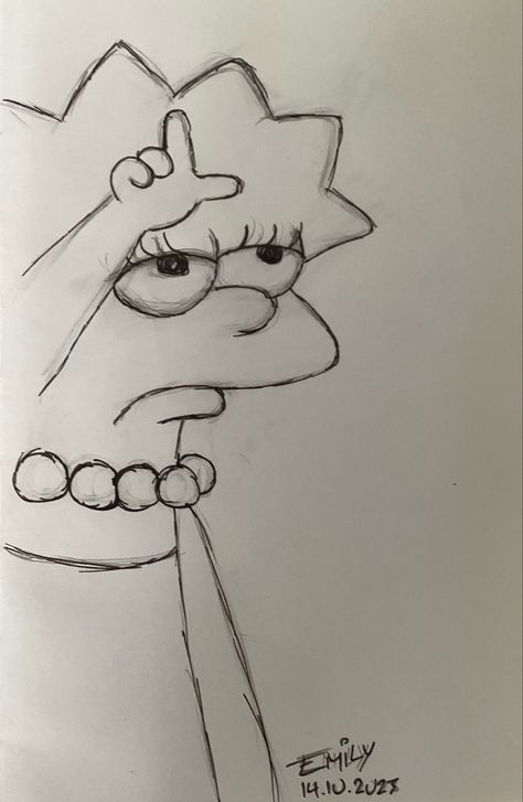 lisa simpson drawing Manga Drawings Easy, Lisa Simpson Sketch, Simson Drawings Easy, Simpsons Drawings Easy, Simpsons Sketch, The Simpsons Drawings, Slay Drawing, Lisa Simpson Drawing, Simpson Drawing