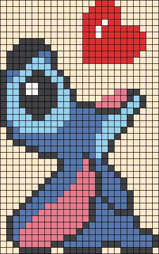 Alpha pattern #75666 | BraceletBook Lilo And Stitch Alpha Pattern, Stitch And Angel Pixel Art, Lilo And Stitch Pixel Art, Cute Cross Stitch Patterns Easy, Pixel Art Pattern 32x32 Grid Easy, Stitch Alpha Pattern, Bluey Pixel Art, Pixel Art Disney Stitch, Pixel Art Difficile