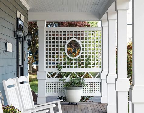 Lattice Porch, Porch Lattice, Porch Privacy, Walpole Outdoors, Porch Design Ideas, Railings Outdoor, Garden Tool Shed, Front Porch Design, Summer Porch