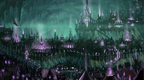 underground city Mroczny Elf, Elf City, Cave City, Creature Fantasy, Underground Cities, Rpg Map, Forgotten Realms, Fantasy Castle, Fantasy City