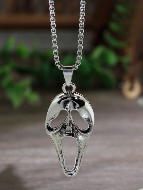 1pc Funky Zinc Alloy Skull Charm Necklace For Men For Daily DecorationI discovered amazing products on SHEIN.com, come check them out! Knife Shapes, Skull Face, Women Pendant, Necklace Charm, Necklace For Men, Party Accessories, Men Necklace, Acrylic Prints, Maternity Bag