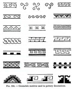 Teaching the Maya resource - geometric design motifs Mayan Border Design, Aztec Writing, Aztec Drawings, Maya Tattoo, Aztec Motifs, Aztec Architecture, Aztec Drawing, Maya Design, Geometric Line Tattoo