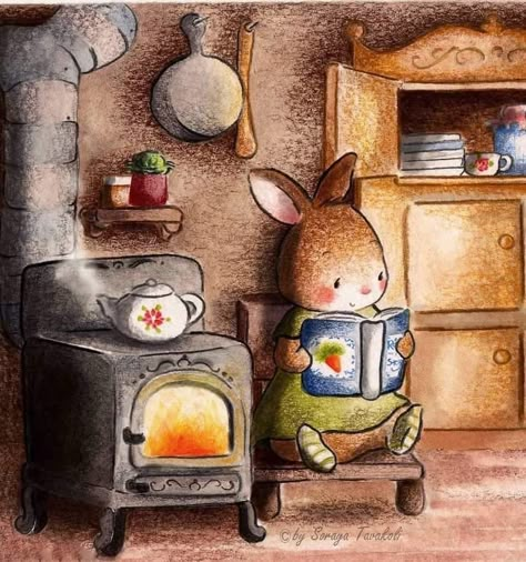 Cozy Art, Storybook Art, Fairytale Art, Dessin Adorable, A Bunny, Dreamy Art, Beatrix Potter, Childrens Illustrations, Children's Book Illustration