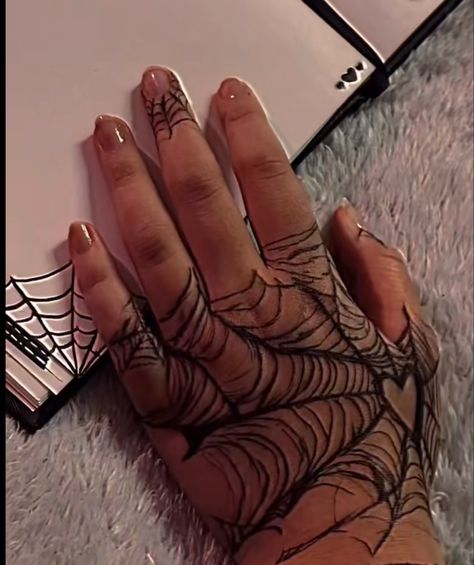 Heart Spiderweb, Spider Web Drawing, Body Draw, Hand Doodles, Body Drawing, Hand Drawing, Tattoo Inspo, Spider Web, Tatting