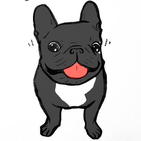 'Ninja', French Bulldog illustration, @frenchie_ninja Frenchie Puppy Drawing, French Bulldog Brindle, French Bulldog Illustration, Cartoon Dog Drawing, Bulldog Illustration, French Bulldog Drawing, Blue French Bulldog Puppies, French Bulldog Facts, Every Dog Breed