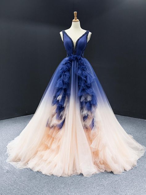 Blue Long Prom Dresses, Gaun Abad Pertengahan, Boho Prom, Formal Ball Gown, Dresses Quinceanera, Long Prom Dresses, A Line Prom Dresses, فستان سهرة, Tulle Prom Dress