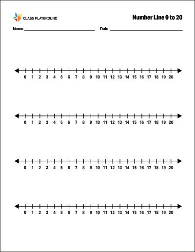 Printable Number Line 0 to 20 Integer Number Line, Maths Tips, Summer School Math, Printable Number Line, Math Worksheets For Kids, Free Printable Numbers, Number Lines, Comparing Numbers, Summer Math