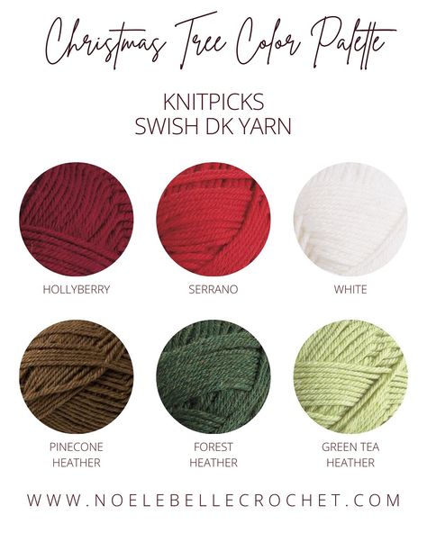 Anyone else LOVE planning color palettes? 😍 I got really into putting together holiday-themed color schemes this year in my search to find the perfect yarn to brighten up my winter WIPs. Which color palette is your favorite? 🧶✨ KnitPicks Swish yarn is one of my favorite choices when I’m looking for yarn with a good color selection. It’s a soft, squishy superwash merino wool that comes in DK, worsted & bulky weights. And the best part is, it’s super affordable! You can find all of these col... Color Palette Gray, Crochet Color Palette, Yarn Color Palette, Christmas Yarn, Grey Color Palette, Knit Picks, Colorful Christmas Tree, Crochet Creations, Dk Yarn