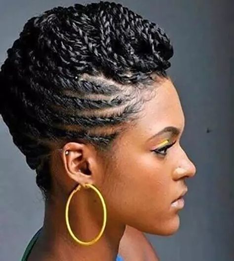 Twisted cornrows updo braids hairstyle Two Strand Twist Updo, Updo Cabello Natural, Professional Natural Hairstyles, French Roll Hairstyle, Flat Twist Hairstyles, French Roll, Roll Hairstyle, Twisted Updo, Natural Hair Twists