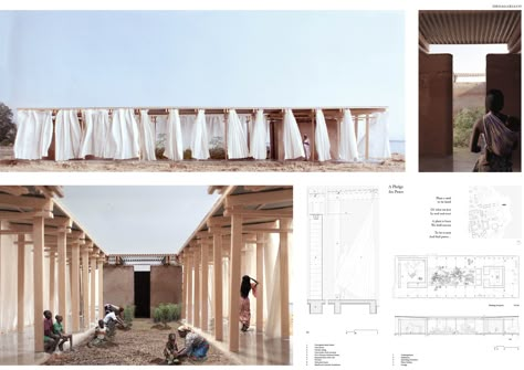 Kaira Looro Architecture Competition - Mentions Peace Pavillon Kaira Looro, Rammed Earth Wall, Pavilion Architecture, Brick Arch, Kengo Kuma, Architecture Graphic Design, Architectural Presentation, Architecture Board, Phase 4