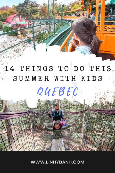 Have you ever visited Quebec? It‘s a beautiful place and I'm sure you'll have a fun time in our province. I love our city and I thought I would share with you 14 things you should do while traveling around the province of Québec this summer with kids. You will have a great time visiting each of these places, taking advantage of everything that Quebec has to offer! Summer With Kids, Things To Do In Quebec, Bucket List Family, Speak French, Outdoor Park, City Kid, Kids Vacation, Family Resorts, Taking Advantage