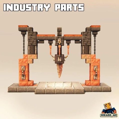 Smeltery Minecraft Design, Minecraft Bone Block Build, Old Timey Minecraft Builds, Minecraft Building Ideas Industrial, Minecraft Warehouse Interior, Minecraft Industrial Building Ideas, Industrial House Minecraft, Minecraft Medieval Warehouse, Steam Punk Buildings