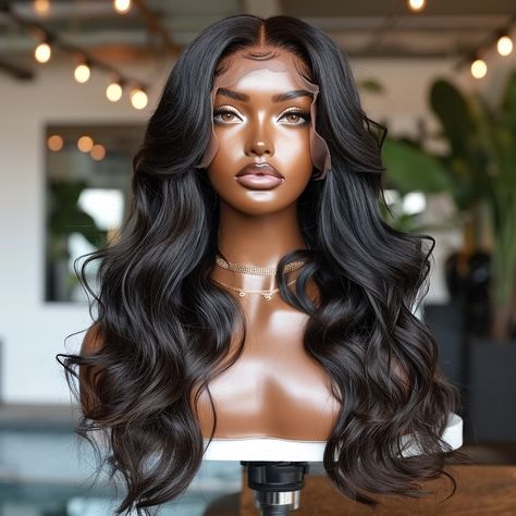 Wig Inspiration, Wig Hairstyles For Prom, Wigs Styles, Lace Front Wig, Black Wigs, Black Wig Hairstyles, Black Hair Wigs, Best Human Hair Wigs, Virgin Hair Wigs