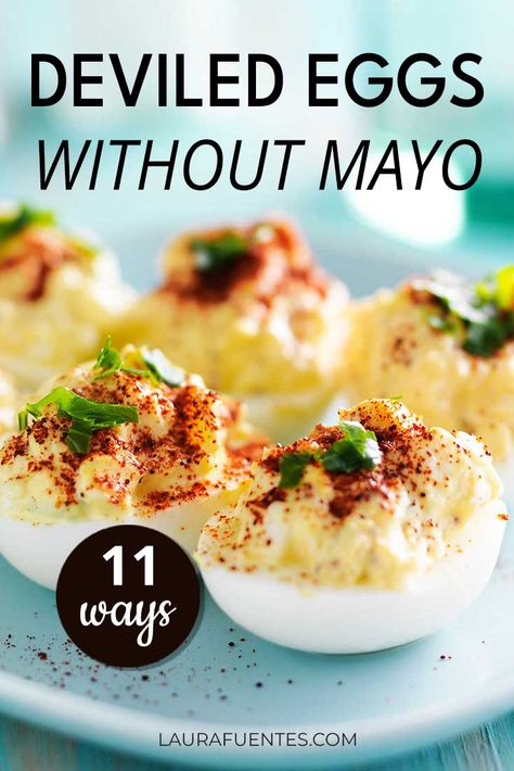 No Stuff Deviled Eggs, Deviled Eggs Recipe Best No Mayo, No Mayo Deviled Eggs Recipe, Mayo Free Deviled Eggs, Sour Cream Deviled Eggs, Traditional Deviled Eggs Recipe, How To Serve Deviled Eggs, Deviled Eggs No Mustard, Deviled Eggs Sour Cream