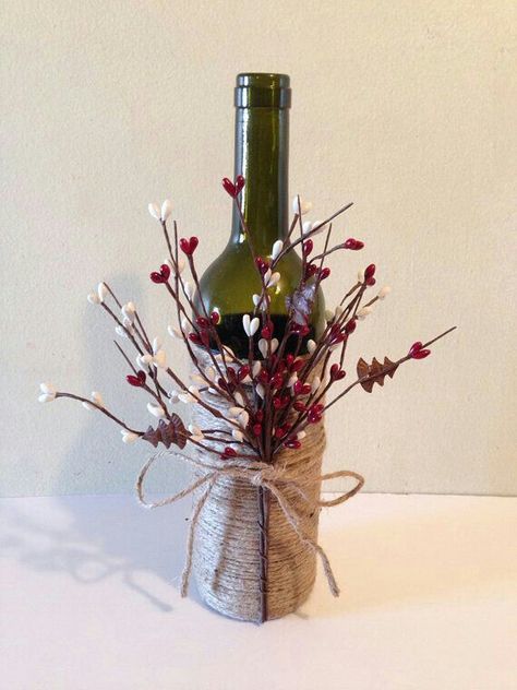 Twine Wine Bottles, Pot Gantung, Wine Bottle Project, Bottle Projects, Boda Ideas, Wine Bottle Corks, Wine Craft, Wine Bottle Art, Wine Bottle Diy Crafts