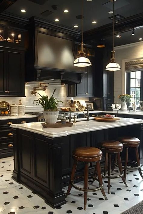 Find inspiration for your next kitchen remodel with these beautiful and functional designs. From modern to traditional, we have something for everyone. #kitchendesign #kitchenremodel https://www.theworldaccordingtome.org/1963860_15-kitchen-ideas-to-transform-your-space/?50-kitchen-design-ideas-for-every-home-style Black And White Vintage Kitchen, Luxury Future, White Modern Kitchen Ideas, Classical Kitchen, American Kitchen, Black Kitchen Cabinets, White Kitchen Design, Kitchen Farmhouse, White Modern Kitchen