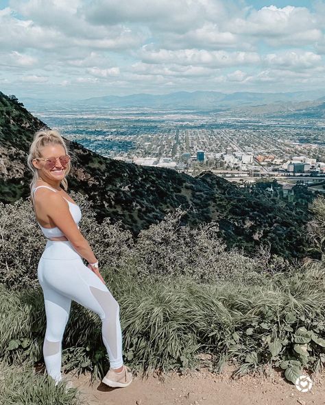 The perfect white, hiking/workout outfit for a bride to be! 👰🏼 Linked this outfit head to toe in the LIKEtoKNOW.it app All White Hiking Outfit, Bridal Workout Outfit, Hiking Bachelorette Outfits, Bride Athleisure, Bridal Hiking Outfit, Wedding Hike Outfit, Bachelorette Hike Outfit, Bride Hiking Outfit, Bachelorette Workout Outfit