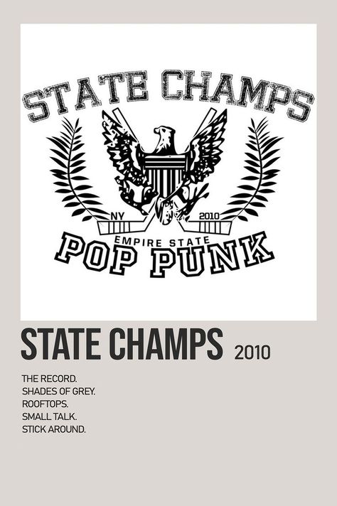 minimalist album poster state champs alternative album poster state champs alternate album poster self-titled State Champs Band, Minimalist Album Poster, State Champs, Band Wallpapers, Shades Of Grey, Band