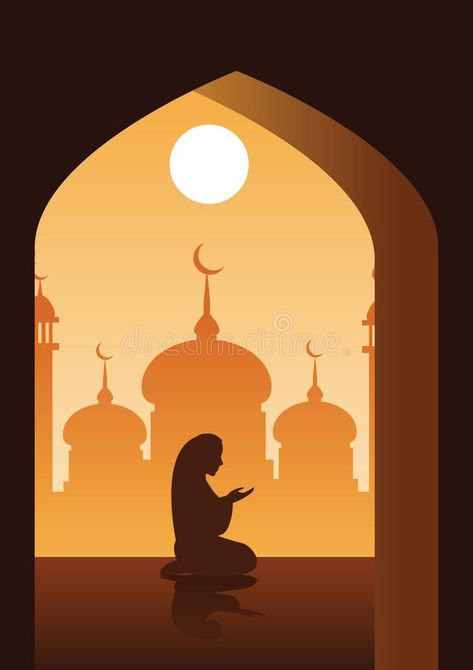 Muslim pray in mosque place of Islam,silhouette design,cartoon bubble head version. Illustration vector illustration Pray In Mosque, Islamic Cartoon Art, Cartoon Bubbles, Book Illustration Layout, Mosque Silhouette, Mosque Art, Islamic Art Canvas, Islamic Cartoon, Silhouette Painting