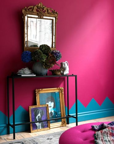 love this! carrington's room Design Salon, Interior Paint Colors, Bold And The Beautiful, Painting Bathroom, A Living Room, Pink Walls, Room Paint, Blue Walls, Wall Color