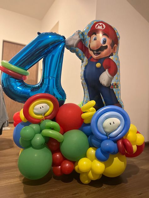 Mario Balloons, Balloon Creations, Mario Bros Party, Super Mario Birthday Party, Space Theme Party, Mario Birthday Party, Super Mario Birthday, Mario Birthday, Mario Bros.