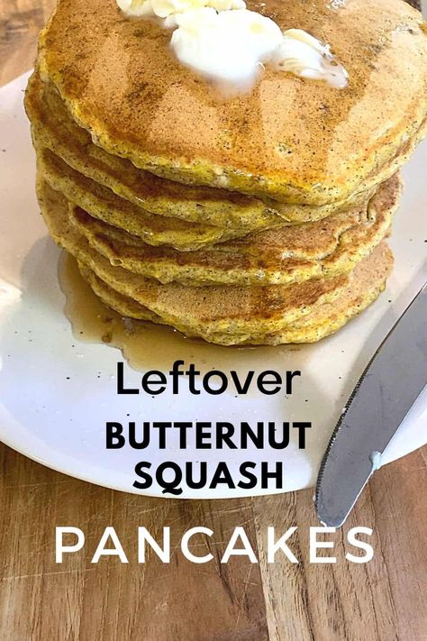 Squash Pancakes 3 Ingredients, Squash For Breakfast, Butternut Squash Patties, Recipes With Butternut Squash Puree, Leftover Squash Recipes, Leftover Butternut Squash, Butternut Squash Breakfast, Butternut Squash Pancakes, Squash Pancakes