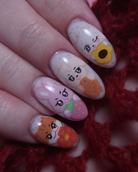 Ehe...i'm insane please send help Doing my own nails is a full creative journey . Tutorial soon maybe? . . . #ateez #aniteez #ateeznails #aniteeznails #kpopnails #kpop #kpopromania Ateez Atiny Tattoo Ideas, Fix On Nails Ateez, Kpop Nail Art Ateez, Ateez Nails Designs, Aniteez Plushes, Ateez Nails, Doing My Own Nails, K Pop Nails, Kpop Nails