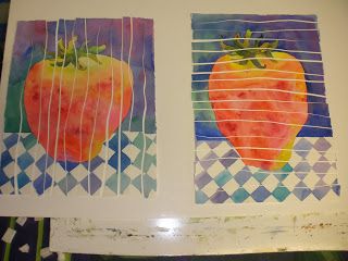 Watercolor Weaving, Art Room School, Weaving Paper, Strawberry Watercolor, Acrylic Collage, 2nd Grade Art, Classroom Art Projects, Paper Collage Art, Paper Weaving