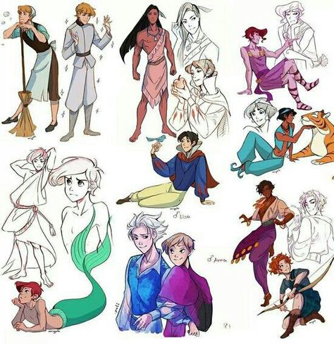 Genderbent disney characters Disney Gender Swap, Gender Bent Disney, Disney Amor, Humor Disney, Disney Gender Bender, Princesas Disney Anime, Fan Art Anime, Animation Disney, Film Disney