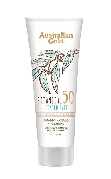 Amazon.com: Australian Gold Botanical Sunscreen Tinted Face BB Cream SPF 50, 3 Ounce | Fair-Light | Broad Spectrum | Water Resistant | Vegan | Antioxidant Rich : Beauty & Personal Care Spf Cream, Face Spf, Sunscreen For Face, Tan Skin Tone, Australian Gold, Tinted Spf, Chemical Sunscreen, Natural Sunscreen, Body Sunscreen