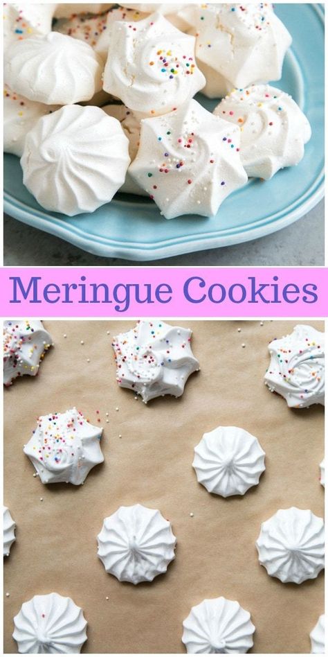 Vanilla Meringue Cookies, Lemon Meringue Cookies, Meringue Cookie Recipe, Cookie Craft, Fourth Of July Food, Light Desserts, Meringue Cookies, Lemon Meringue, Easter Dessert