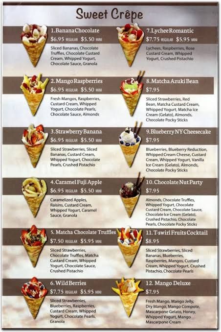 Crepes Business Ideas, Crepe Shop Interior Design, Crepe Menu Ideas, Crepe Ice Cream, Cafe Food Ideas, Creperia Ideas, Crepe Station, Crepe Cafe, Crepe Shop